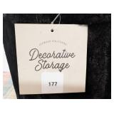 Large Black Faux Fur Storage Basket