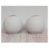 2 Modern Textured Ceramic Round Vase White - Threshold Elegant Bud Vase for Tabletop, Spot Clean, 7.75" Height