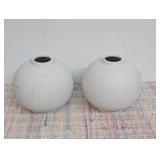2 Modern Textured Ceramic Round Vase White - Threshold Elegant Bud Vase for Tabletop, Spot Clean, 7.75" Height