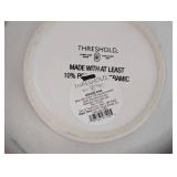 2 Modern Textured Ceramic Round Vase White - Threshold Elegant Bud Vase for Tabletop, Spot Clean, 7.75" Height