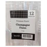 10 Packs of Plastic Champagne Flutes & Goblets