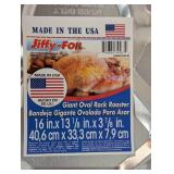10 Jiffy-Foil Giant Oval Rack Roaster Pan, 16 in x 13.11 in x 3.11 in