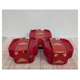 3 Packs of Holiday Style Square Food Storage Containers, 5 ct, Assorted