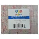 17ct Clear Decorative Party Trays 13.6 in by 8.1 in