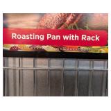 Set of 2 True Living Jumbo Roasting Pan With Nonstick Roast Rack