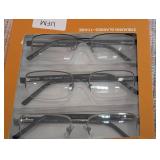 Design Optics Foster Grant Lyden Semi-Rimless Rectangular Reading 3 Pack +1.25