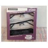 Design Optics By Foster Grant Semi Rimless +1.50 Reading Glasses (Pack Of 3)