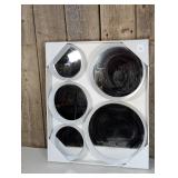 5pc Circle Mirrors, White