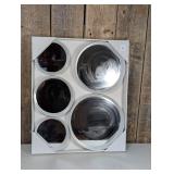 5pc Circle Mirrors, White