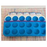 Set of 5 Microwave Safe Silicone Baking Cupcake Pans