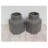 Pair of Threshold Designed with Studio McGee Glossy Ceramic Octagon Vases