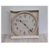 16" Wall Clock Wood - Threshold Round MDF, Off-White Face, Traditional Style