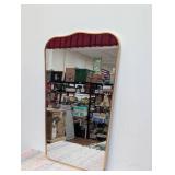 23" x 36" Metal Curved Top Mirror Gold Aluminum Frame Novelty Shape