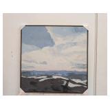 36x36 inch Canvas with a Blue Sky Landscape Painting Floating Frame