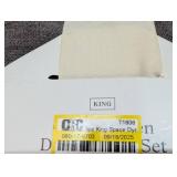 3pc California King Space Dyed Cotton Linen Duvet Cover & Sham Set Dark Gray - Threshold™: Woven Texture