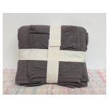 3pc California King Space Dyed Cotton Linen Duvet Cover & Sham Set Dark Gray - Threshold™: Woven Texture