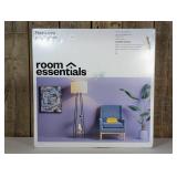 Floor lamp with Shelves - Room Essentials™: Black Metal, Linen Shade, 62" Height