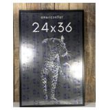 Americanflat - 24x36 Gallery-Style Picture Frame to Secure Artwork - Black