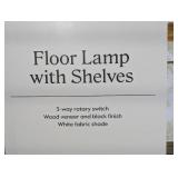 Shelf Floor Lamp Black/Natural - Threshold™: ETL Listed, 3-Way Rotary Switch