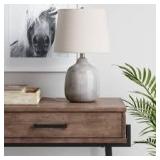 17.5"x11" Assembled Ceramic Table Lamp Gray - Threshold™: Bud-Shaped Base