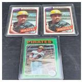 Willie Stargell 3 Card Vintage Baseball Lot 1975 and 1980