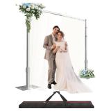 $160 Pipe and Drape Backdrop Kit, 10ft x 10ft Heavy-Duty Backdrop, Adjustable Metal Base