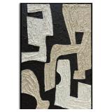 $140 zoinart Black Framed Wall Art, Wabi-sabi Black & White Textured, Modern Abstract Painting 24x36