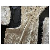 $140 zoinart Black Framed Wall Art, Wabi-sabi Black & White Textured, Modern Abstract Painting 24x36