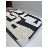 $140 zoinart Black Framed Wall Art, Wabi-sabi Black & White Textured, Modern Abstract Painting 24x36