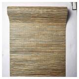 $136 York Wallcoverings NZ0786 Grasscloth Wallpaper by River Grass, Black, Cream, Beige, Khaki, Tan