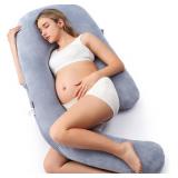 Momcozy Dreamlign U Pro Maternity Pillow with Adjustable Leg Pillow, Removable Cover, 50-72 Inch