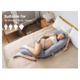 Momcozy Dreamlign U Pro Maternity Pillow with Adjustable Leg Pillow, Removable Cover, 50-72 Inch