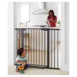 Cumbor 36" Extra Tall Baby Gate for Dogs & Kids, 29.7"-46" Width, 2-Way Door, Auto-Close, Black