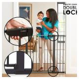 Cumbor 36" Extra Tall Baby Gate for Dogs & Kids, 29.7"-46" Width, 2-Way Door, Auto-Close, Black