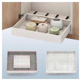 Pull-Out Cabinet Organizer, Expandable 23-31 in, 5 Rails, Roll-Out Drawers, White