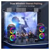 $170 Karaoke Machine with 2 Wireless Mics, 60W Subwoofer & 400W Peak Bluetooth Party Speaker
