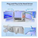 $227 WEU Laptop Screen Extender, 14" 1200P FHD Triple Monitor, 205  Rotate, USB-C/HDMI/USB-A