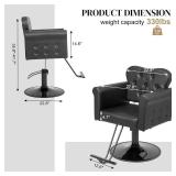 $219 OmySalon Hair Salon Chair for Stylist, Hydraulic Barber Chair 360  Swivel, All Black