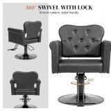 $219 OmySalon Hair Salon Chair for Stylist, Hydraulic Barber Chair 360  Swivel, All Black