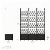 Garvee 3-Pcs Raised Garden Bed with Trellis, 48 x 63 in Planter Box for Climbing Plants