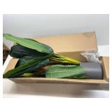 Garvee 6ft Artificial Banana Tree with Grey Planter and 11 Faux Leaves - Home & Office Decor