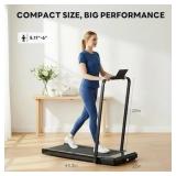 $189 V300 Walking Pad Treadmill with Handle, Under-Desk Home Office, Remote, LED Display, Black