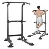 $129 Squat Rack with Pull-Up Bar, Adjustable Power Rack, 800 lb Capacity, Fits 6/7 ft Barbells
