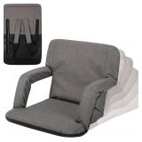 PICNIC TIME Ventura Portable Reclining Stadium Seat with Back Support, Foldable Bleacher Chair