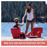 PICNIC TIME Ventura Portable Reclining Stadium Seat with Back Support, Foldable Bleacher Chair
