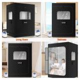 $220 X-Vcak 2-Person Portable Steam Sauna Tent with 2 Steamers, 2 Folding Chairs, 71x49x36, Black