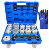 $140 ZKTOOL 40Pcs Universal Pull & Press Sleeve Kit for Cars, 5 Spindles, Case & Gloves