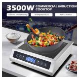 $169 Commercial Induction Cooktop, Portable Countertop Burner with Sensor Touch & LCD, 3500W/220V