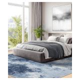 AMADA HOMEFURNISHING 9x12 Area Rug, Non-Slip Backing, Low Pile, Washable, Dark Blue