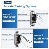 Large Pack Single-Pole Decorator Light Switch w Wallplate; 15A Decorator Receptacle